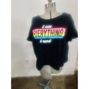 Desiree  women's 2X black t shirt gray  red green I Am Everything I Need